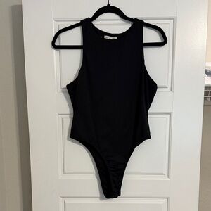 GREY LAB double lined Black Bodysuit